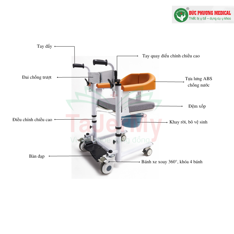 Xe lăn nâng hạ bệnh nhân